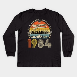 Awesome Since December 1984 Vintage 39th Birthday Kids Long Sleeve T-Shirt